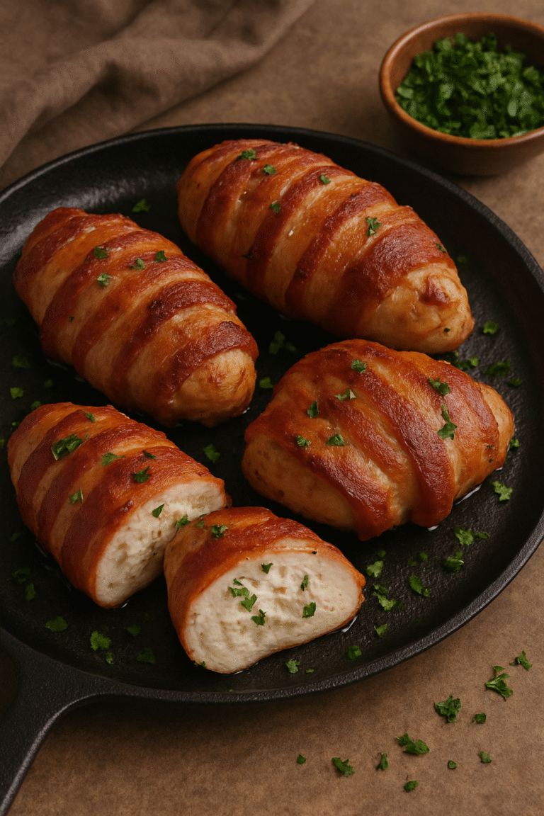 Keto Bacon-Wrapped Cream Cheese Chicken