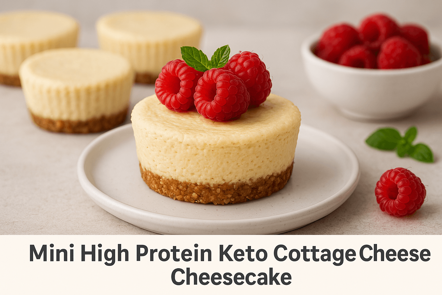 Mini High Protein Keto Cottage Cheese Cheesecake