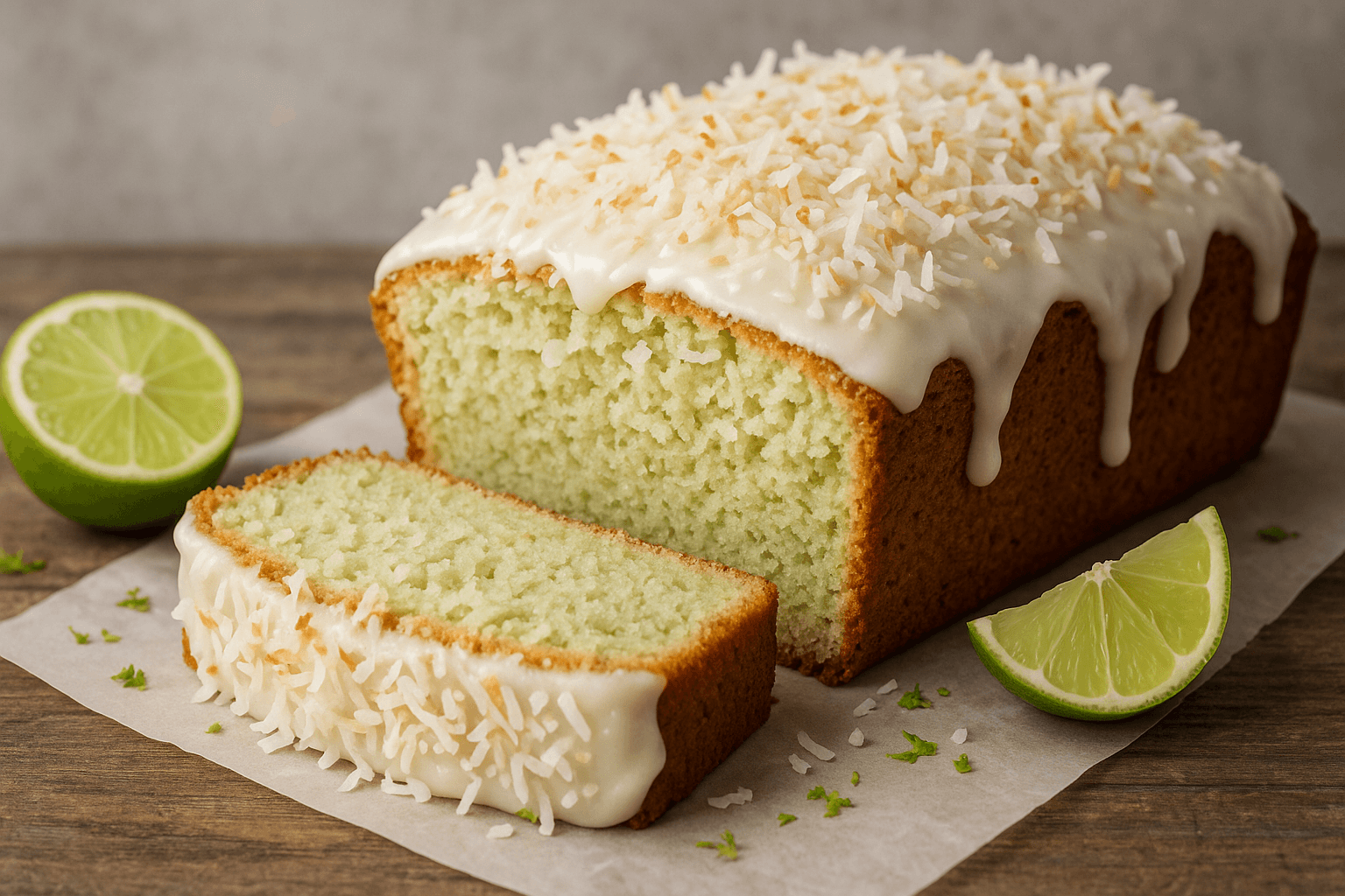 Key Lime Bread Coconut Cake Loaf
