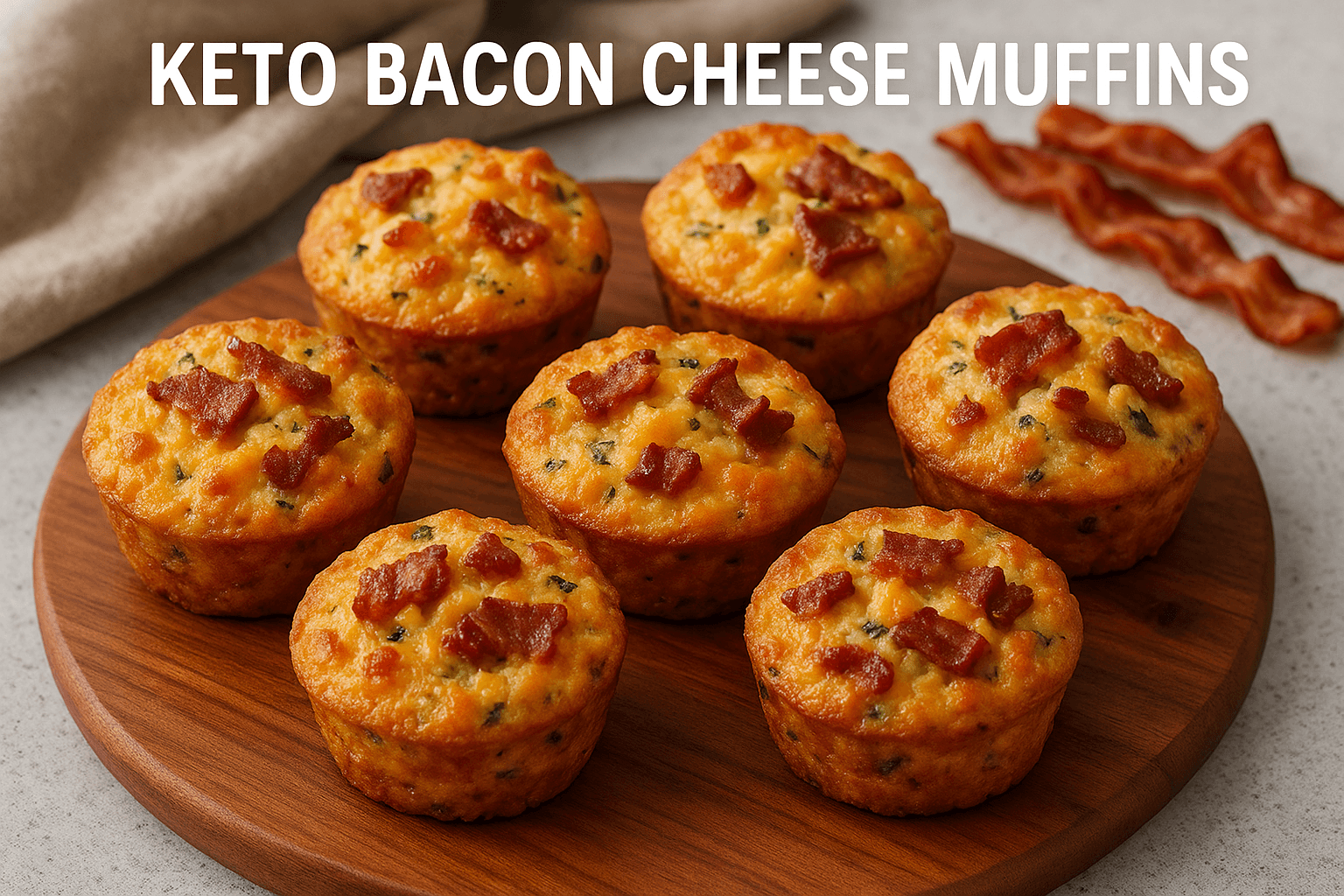 Keto Bacon Cheese Muffins
