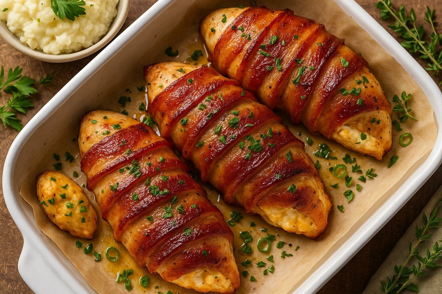 Keto Bacon-Wrapped Cream Cheese Chicken