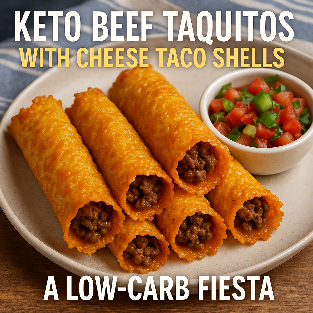 Keto Beef Taquitos with Cheese Taco Shells: A Low-Carb Fiesta