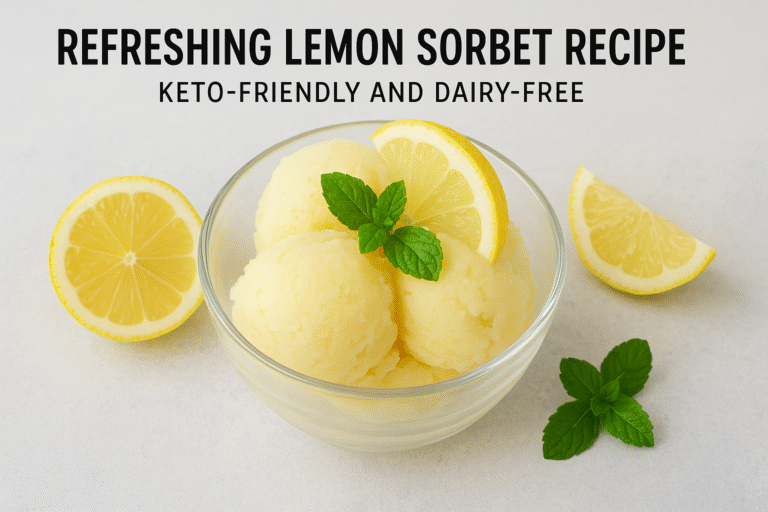 Refreshing Lemon Sorbet Recipe – Keto-Friendly and Dairy-Free
