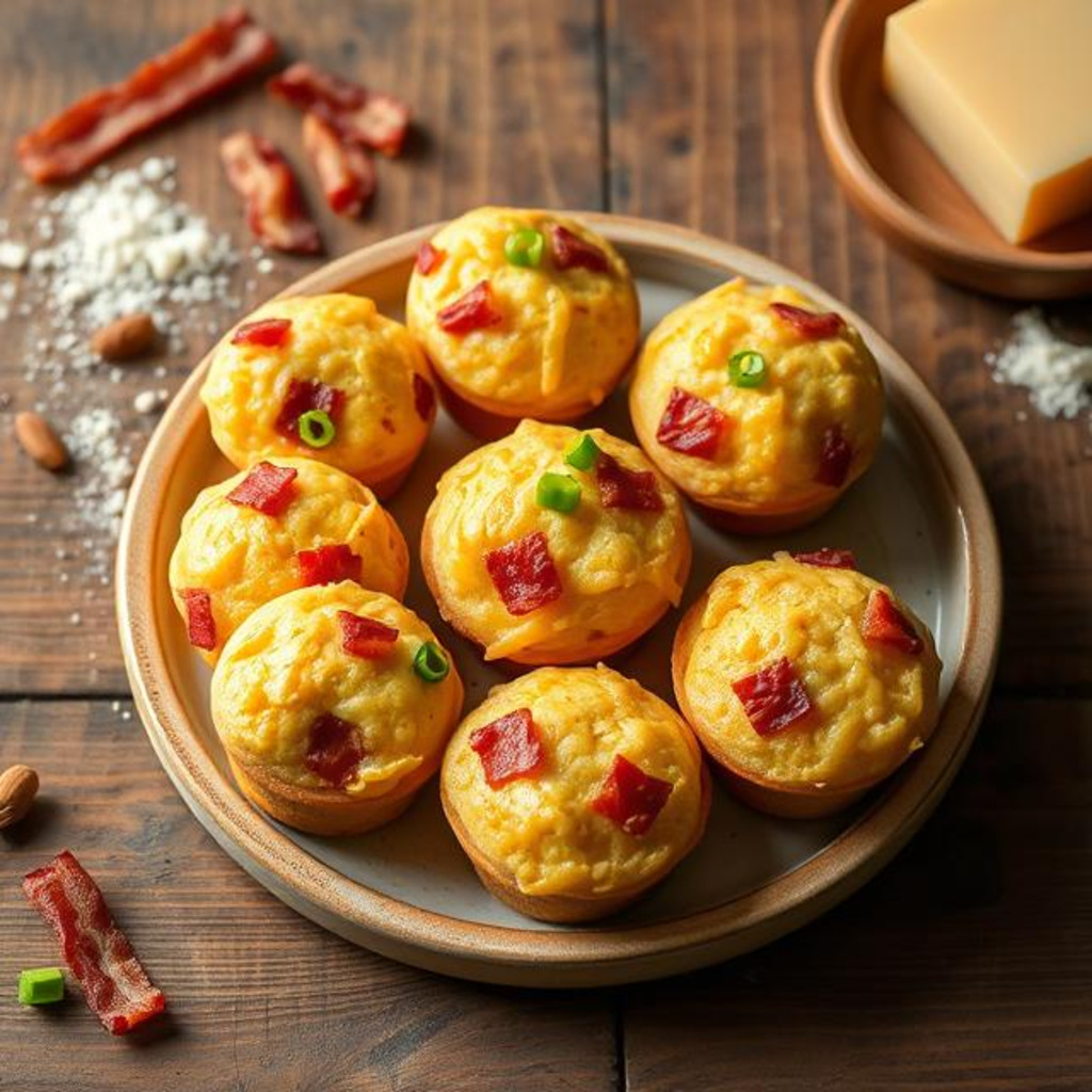 Keto Bacon Cheese Muffins