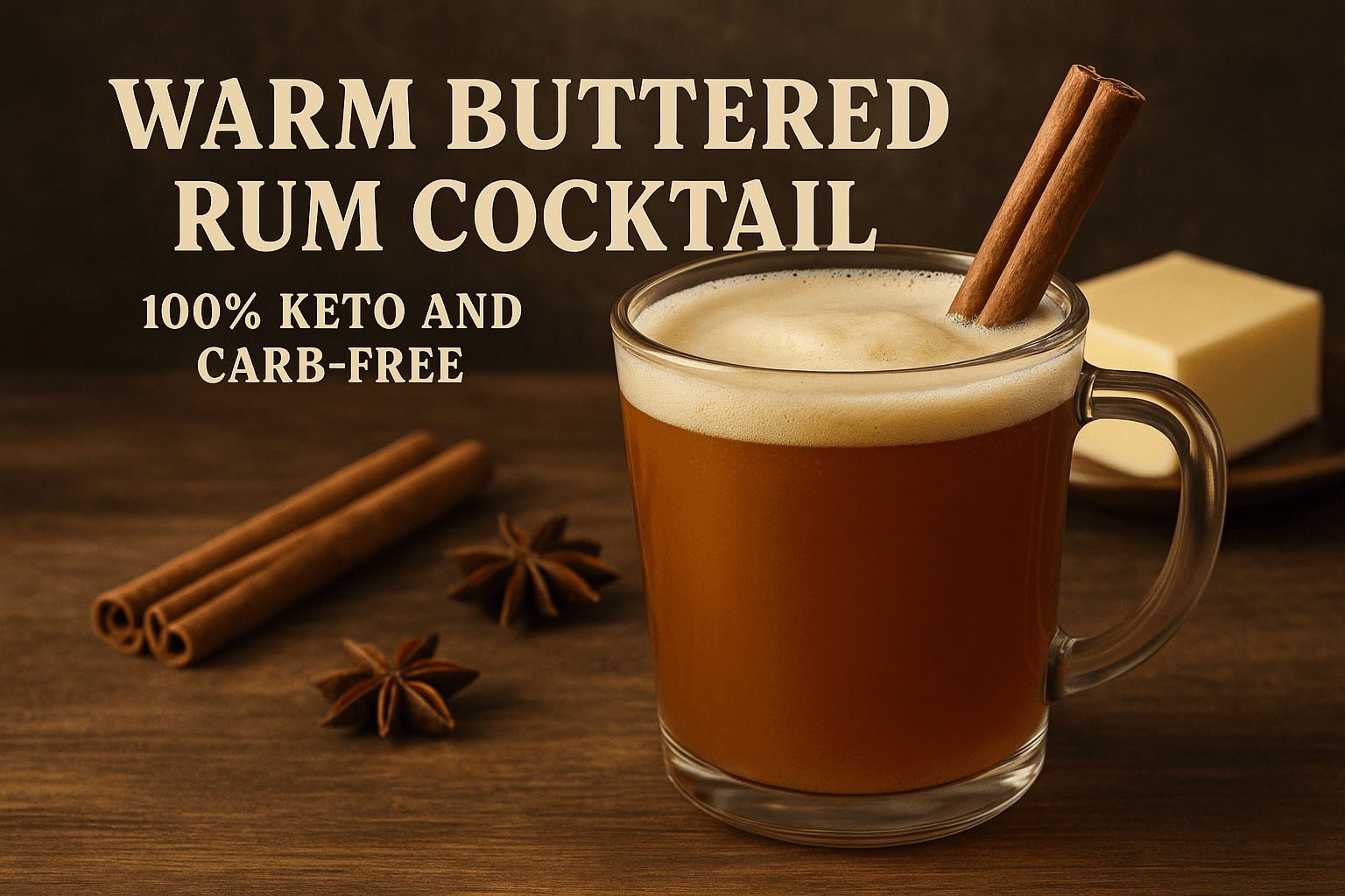 Warm Buttered Rum Cocktail – 100% Keto and Carb-Free