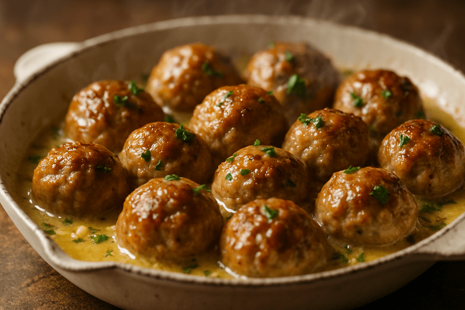 Easy Keto Meatballs in Garlic Butter Sauce