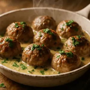 Easy Keto Meatballs in Garlic Butter Sauce