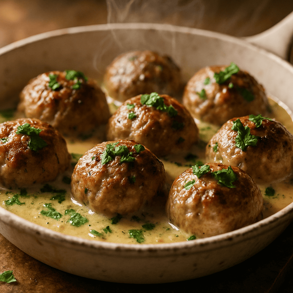 Easy Keto Meatballs in Garlic Butter Sauce
